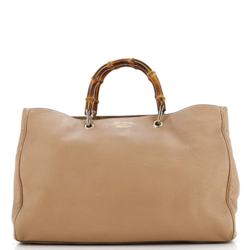 GUCCI Bamboo Shopper Tote Leather Large