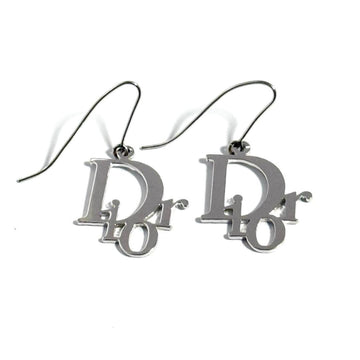 Christian Dior Women's Hook Earrings Logo Silver