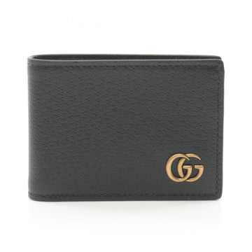 Gucci VS Marmont Bi-fold Wallet Leather Men's Black 428727DJ20T1000