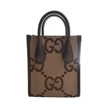 GUCCI Jumbo VS Canvas Leather Tote Bag Shoulder 699406 Beige/Brown Women's