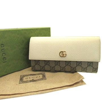 GUCCI VS Marmont 456116 Continental Supreme Leather Beige Ivory Bifold Long Wallet