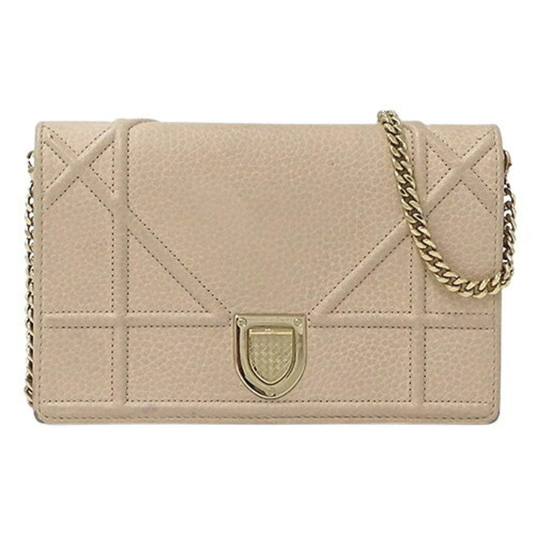 Christian Dior Dior bag for women, shoulder bag, clutch 2way, Diorama leather, pink beige, chain
