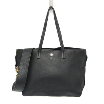 Christian Dior Women's Leather Shoulder Bag,Tote Bag Black