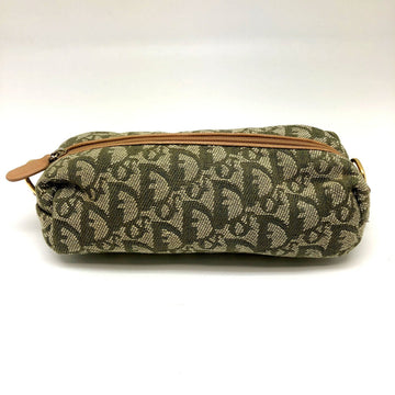 Christian Dior Pouch Trotter Canvas Leather Moss Green Beige Pen Case Women's ITSO0JATC9SX RM4945D