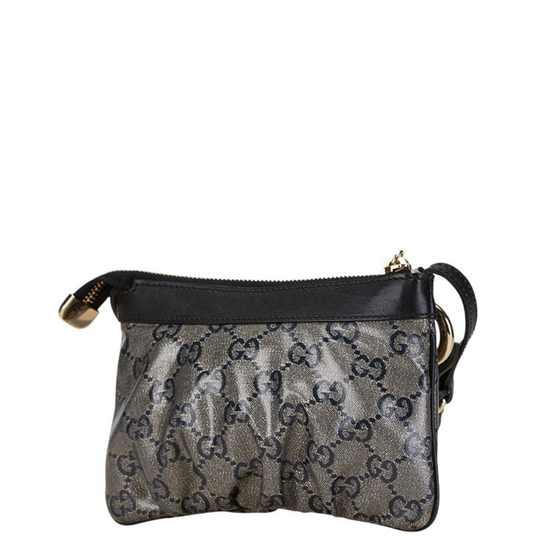 Gucci Interlocking G VS Glitter Supreme Shoulder Bag 212216 Navy Black PVC Leather Women's GUCCI