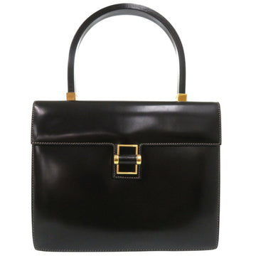 Gucci Turnlock Handbag Hardware Bag Old Leather Black 0844GUCCI