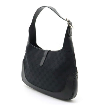 GUCCI VS Canvas Jackie Line Shoulder Bag Leather Black 001.3306.3444