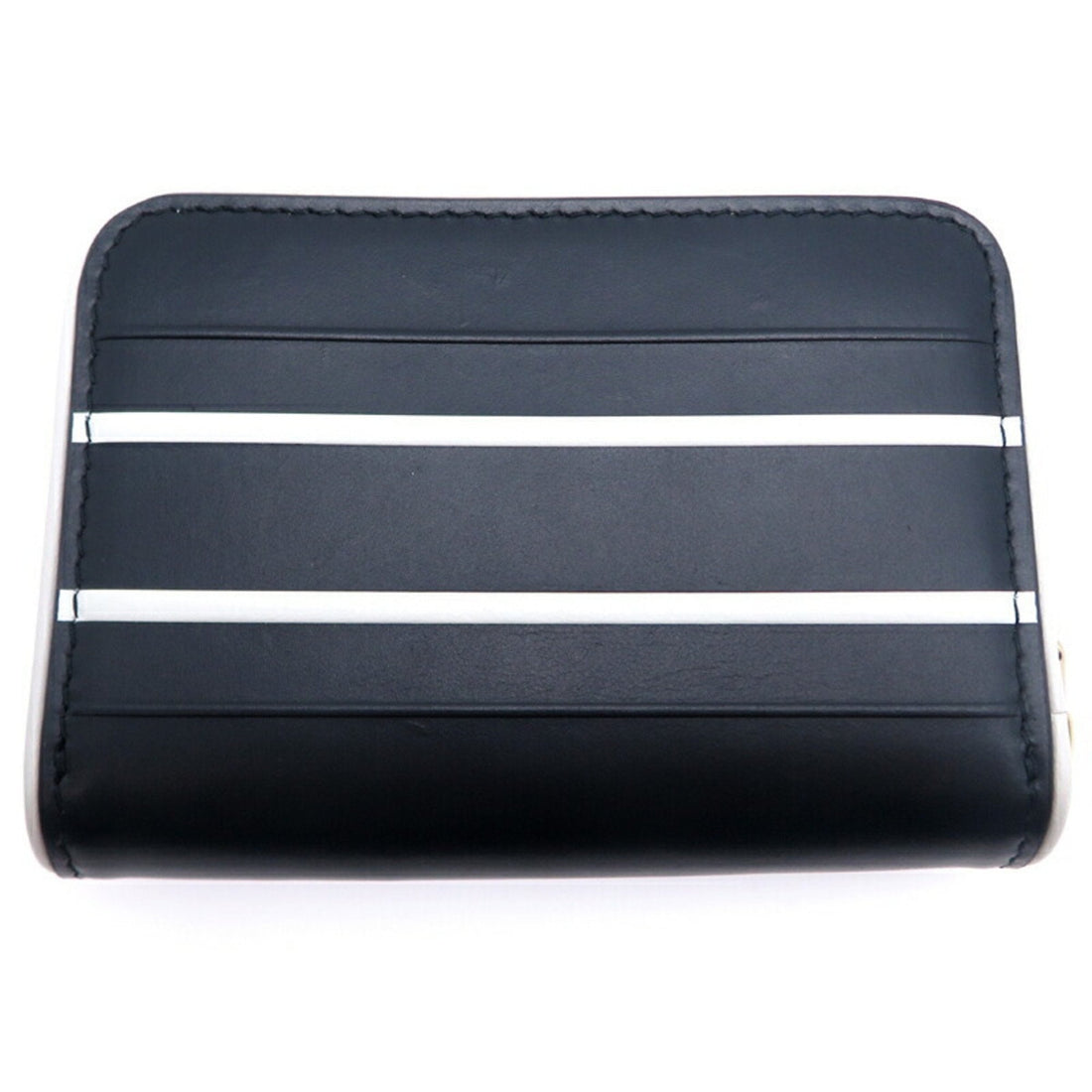 Christian Dior Compact Wallet Women's Coin Case Leather Black