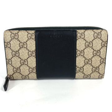 Gucci 451249 VS Supreme Zip Around Long Wallet Beige Black