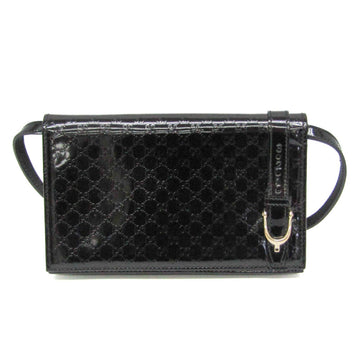 Gucci MicroGuccissima 354086 Nice Wallet Bag Women's Patent Leather Chain/Shoulder Wallet Black