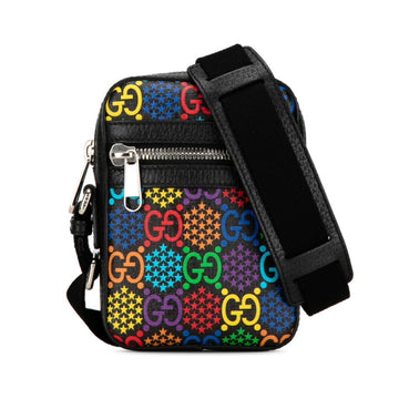 Gucci VS Psychedelic Shoulder Bag 598103 Black Multicolor PVC Leather Women's GUCCI