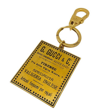 GUCCI Keychain for Women and Men, Gold Keyring, Square Plate