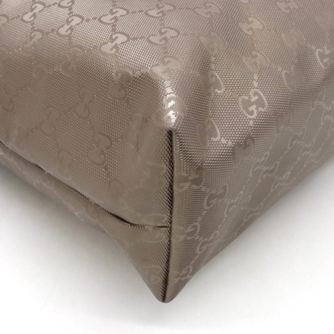 GUCCI VS Implement Tote Bag Shoulder PVC Metallic Leather Pink Silver 211137