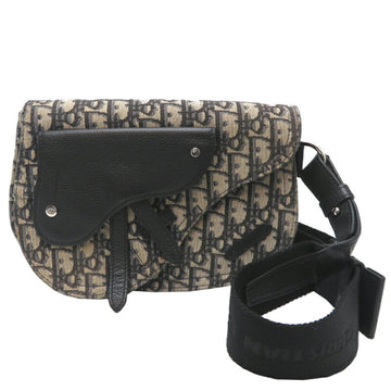Christian Dior Saddle Body Bag Women's Shoulder Canvas Trotter (Navy x Black)