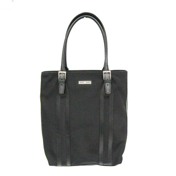 Gucci 019 0451 Women's Leather,Canvas Tote Bag Black