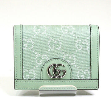 GUCCI Ophidia VS Card Case Wallet 523155 Pale Green Bi-fold