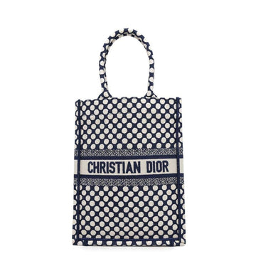 Christian Dior Handbag Vertical Book Tote Dot Bag