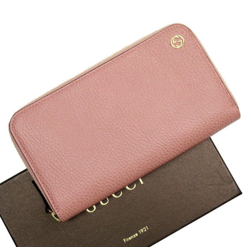 GUCCI Round Long Wallet Leather Pink Men's Women's 449347 t19272g