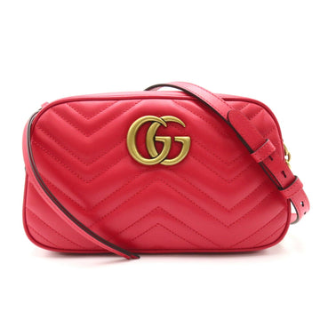 Gucci VS Marmont Small Shoulder Bag Leather Quilted Women's Red 447632AABZB6832