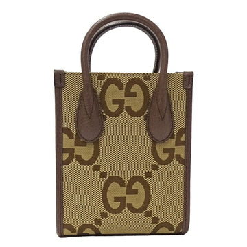 GUCCI Bag Women's Jumbo VS Handbag Shoulder 2way Canvas Tote Brown 699406