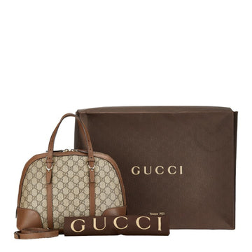 Gucci VS Supreme Nice Handbag Shoulder Bag 309617 Beige Brown PVC Leather Women's GUCCI
