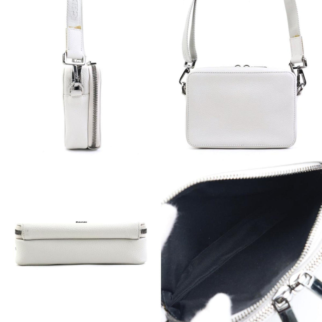 Christian Dior Shoulder Bag Leather White Grey Men's T19589A