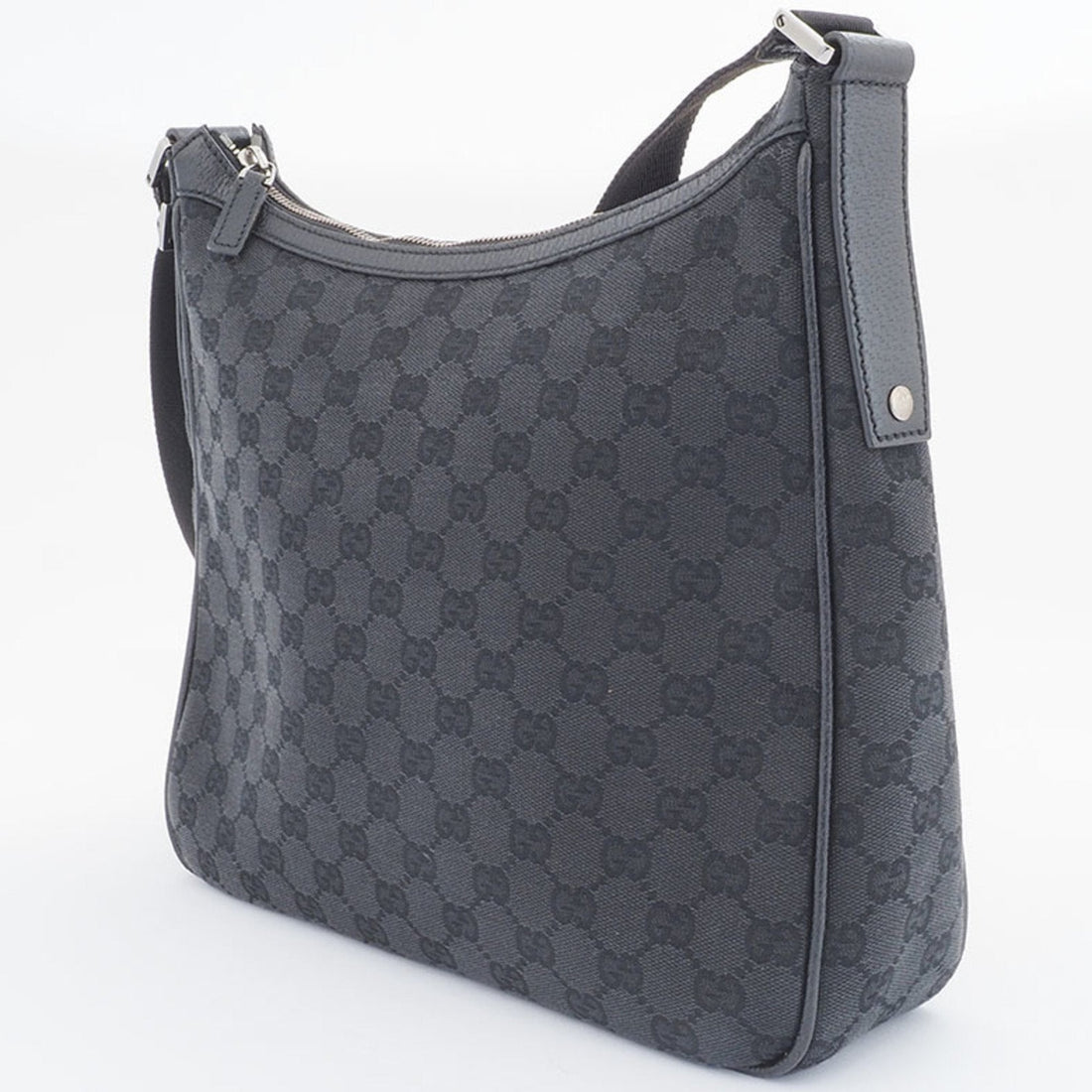 Gucci VS Canvas Shoulder Bag Black 114272 Women's Leather Crossbody GUCCI