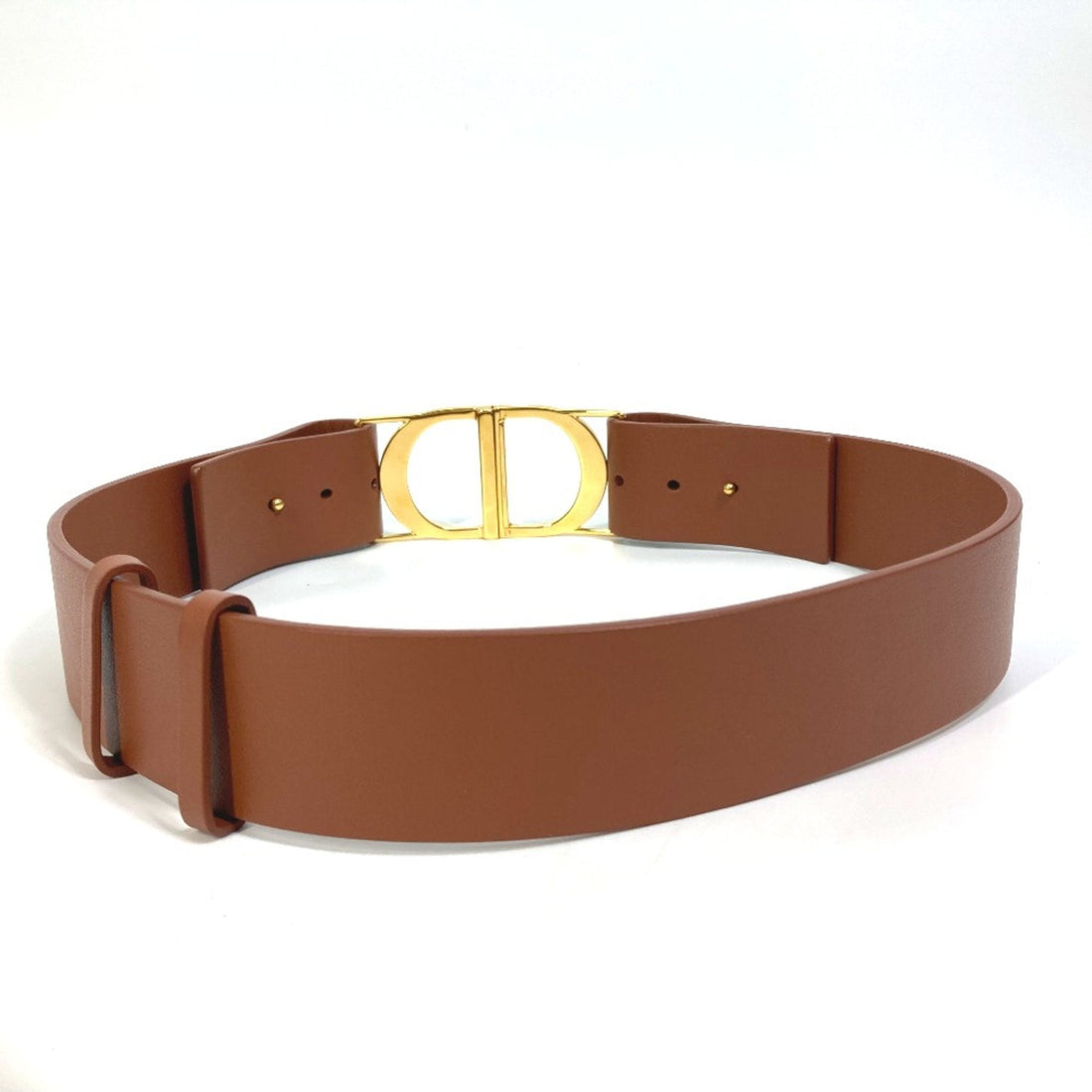 CHRISTIAN DIOR CD logo CD buckle belt Brown GoldHardware