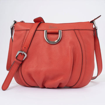 Gucci Abby Leather Shoulder Bag Red 265691 200047 Women's D-Ring GUCCI