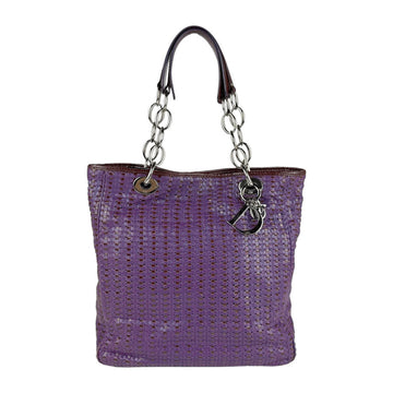 Christian Dior Shoulder Bag Leather Patent Purple Women's Z5631