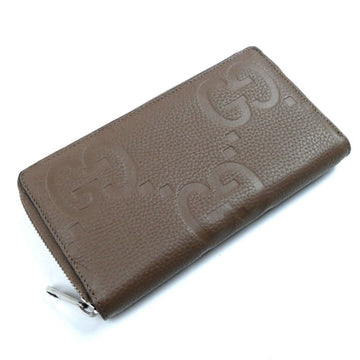 GUCCI Jumbo VS Zip Around Long Wallet Round Taupe 739484 Unisex