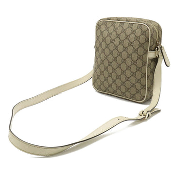 GUCCI VS Plus Supreme Shoulder Bag Pochette PVC Leather Khaki Beige Brown Ivory 233268