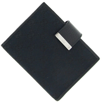 Gucci Notebook Cover VS 115240 Black Canvas Leather Women's Men's GUCCI