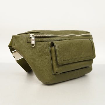 GUCCI  Jumbo VS 645093 Men's Leather Sling Bag Khaki