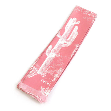 Christian Dior Dior Scarf/Muffler x Cactus Jack Silk Pink White Men's Women's e60243g