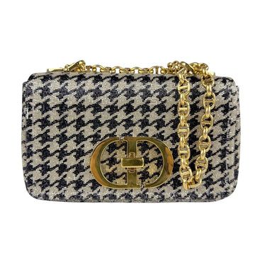 Christian Dior Shoulder Bag Caro Beads Beige Black Gold Women's n1030