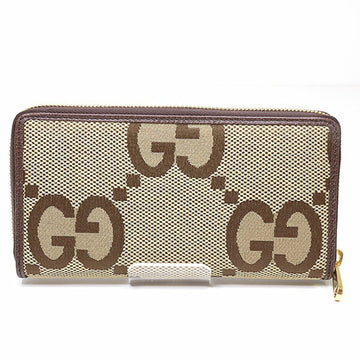 GUCCI Jumbo VS Zip Around 699316 Camel & Ebony/Brown Long Wallet