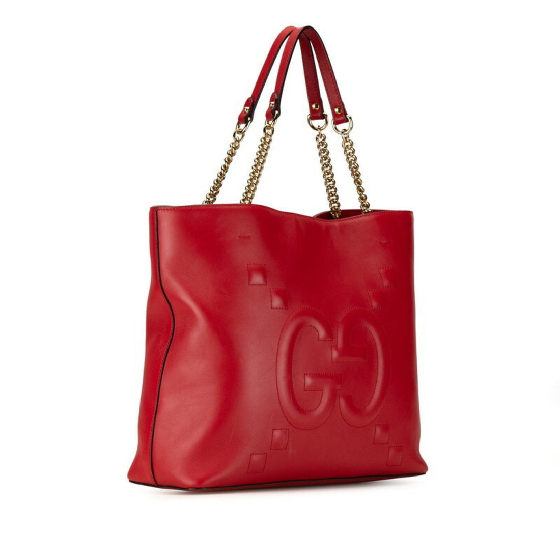 Gucci Chain Shoulder Bag Handbag Tote 453561 Red Leather Women's GUCCI