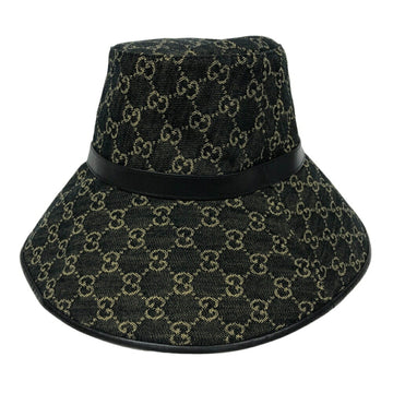 GUCCI 679455 VS Jacquard Denim M 57 Hat Black Unisex