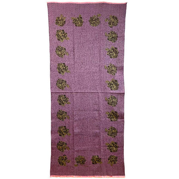 Christian Dior Stole Flower Pink Ocher Dark Brown Rose Shawl Muffler Scarf Knee Blanket C.Dior HH-11808