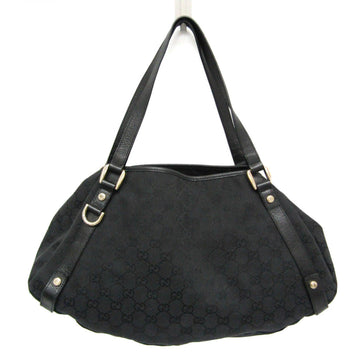 Gucci VS Canvas 130736 Women's Canvas,Leather Tote Bag Black
