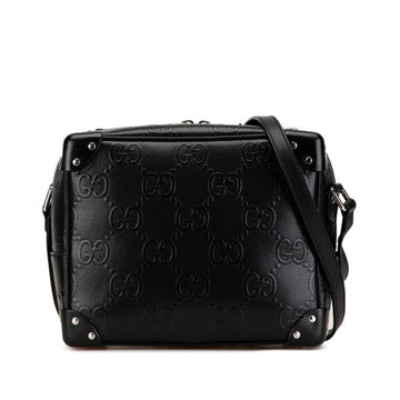 Gucci VS embossed shoulder bag 626363 black leather women's GUCCI