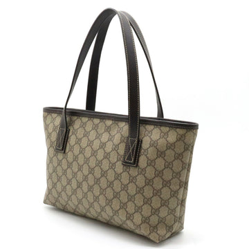 GUCCI VS Supreme Plus Tote Bag Shoulder PVC Leather Beige Dark Brown 211138