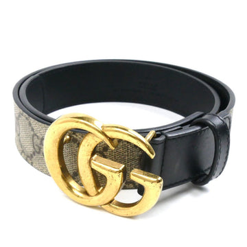 GUCCI VS Supreme Canvas Belt Black Khaki 625839 Women's