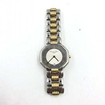 Christian Dior Octagon D48-203 Quartz Watch Silver x Gold ? Scratches