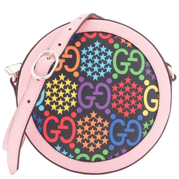 Gucci VS Psychedelic Circle Shoulder Bag Pink Multicolor 603938 Women's PVC Leather Round GUCCI