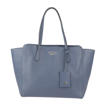 GUCCI Swing Tote Bag 354397 Leather Navy Shoulder Large