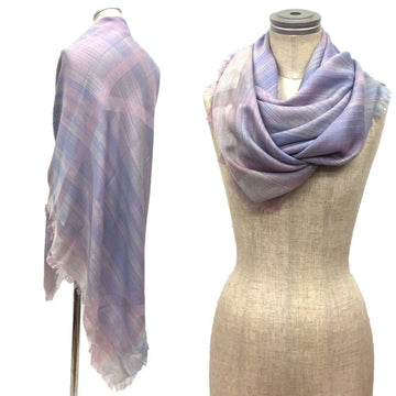 Christian Dior Stole Wool x Cashmere Silk Scarf Light Blue Purple Women's