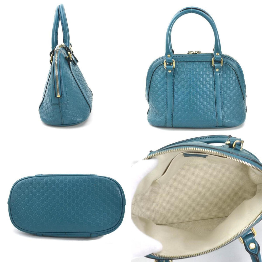 GUCCI Handbag Shoulder Bag Micro Guccissima Leather Teal Women's 449654 e59796a