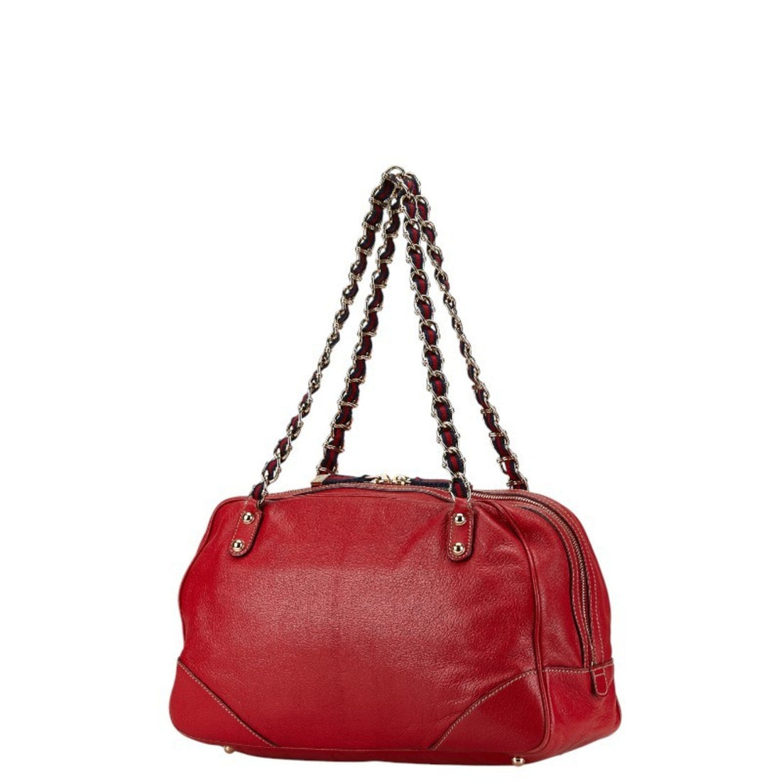 Gucci Chain Shoulder Bag 153013 Red Leather Women's GUCCI